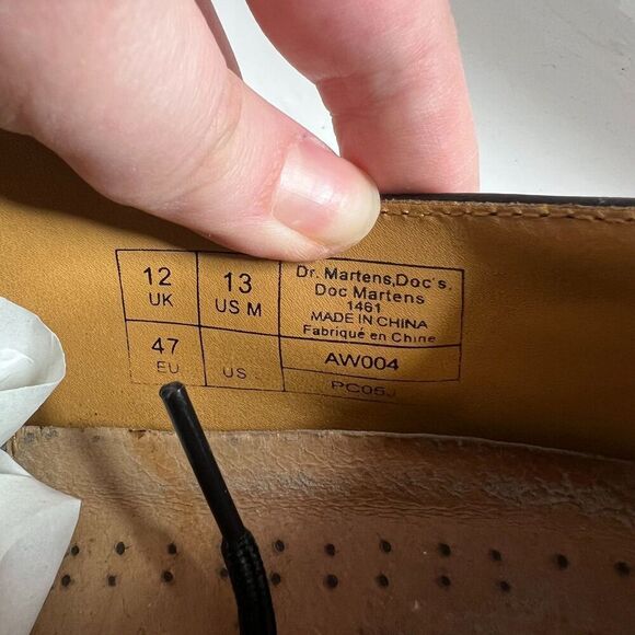 Vintage Dr Martens 1461 Men\'s Black Leather Oxfords Sneakers Size 12 Punk main image 4